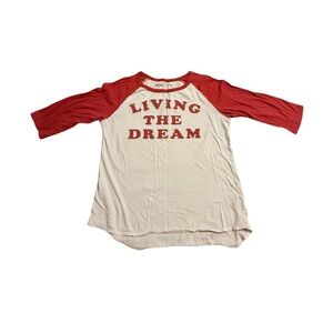 Junk Food Clothing Women's Red and White Raglan Jersey